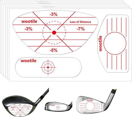 Golf Driver Impact Tape Labels 180Pcs Golf Impact Stickers Golf Clubs Labels for Swing Training Irons and Woods Iron Ball Hitting Recorder Standard Irons Woods Sticker,Training Aids for Swing Practice