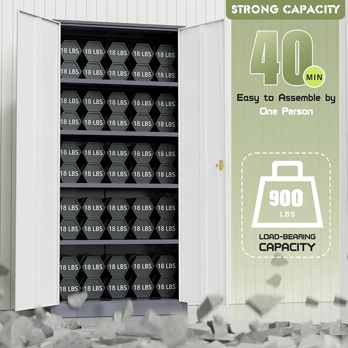 SUNCROWN 72" Metal Storage Cabinet - Image 8