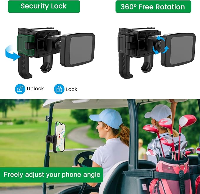 Golf Cart Phone Mount Holder Compatible - Image 3
