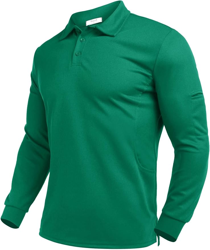 Deyeek Men's Polo Shirts Long Sleeve Golf Polo Shirts by Deyeek