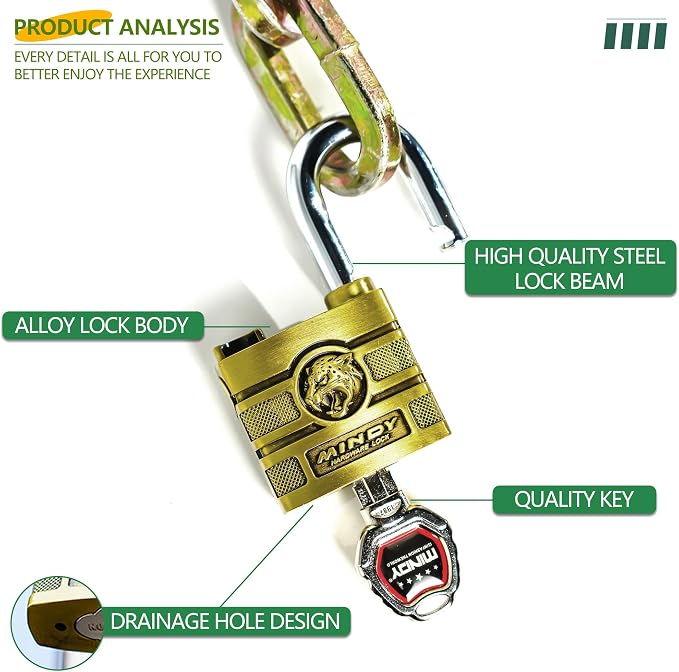 50mm Heavy Duty Waterproof Keyed Padlock - Image 2