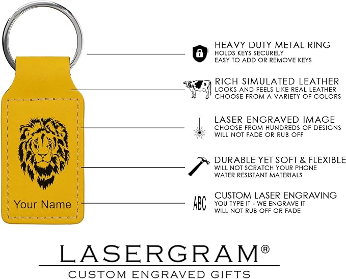 LaserGram Rectangle Keychain, Coat of Arms Germany, Personalized Engraving - Image 4
