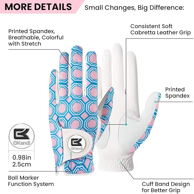 Ladies Golf Gloves Women Right Handed Golfer Left Hand Value 2 Pack - Image 2