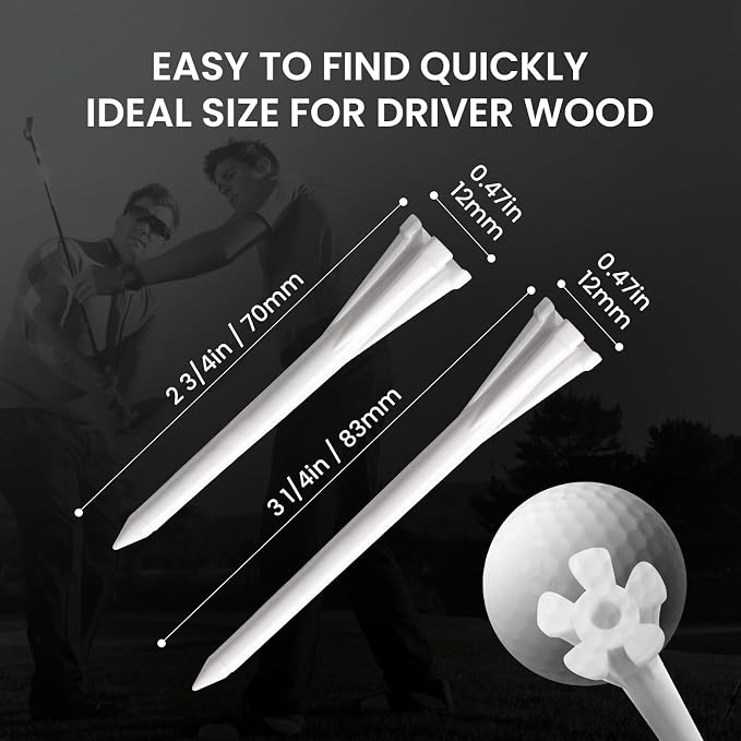 FINGER TEN Golf Tees Plastic Unbreakable Easy to Find Bulk Value 500 Count - Image 3
