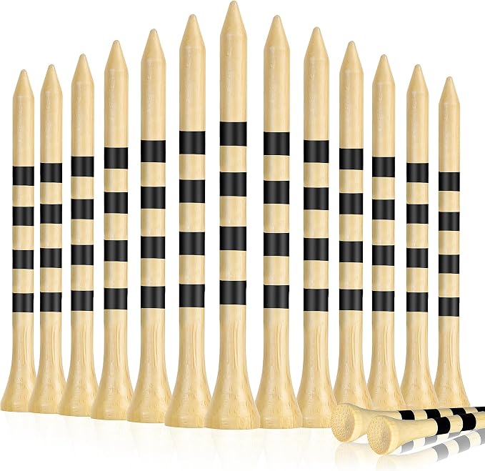 Natrual Wooden Golf Tees 100 Pack Biodegradable Bamboo Golf Tees, More Sturdy by Seticek