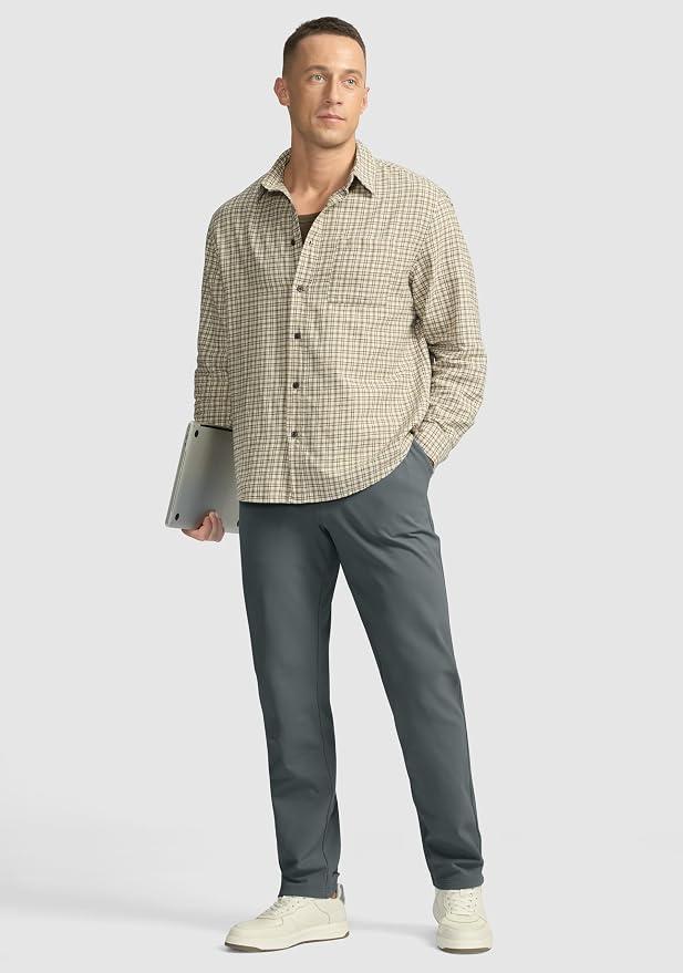 Soothfeel Men's Fleece Lined Pants 30"/32"/34" Golf Work Dress Pants Casual - Image 6