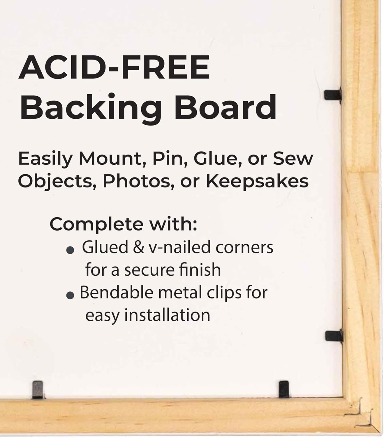 23x32 Shadow Box Black Solid Wood Display Frame with White Acid-Free Backing UV Acrylic & Hanging Hardware - with 3/4" Usable Depth