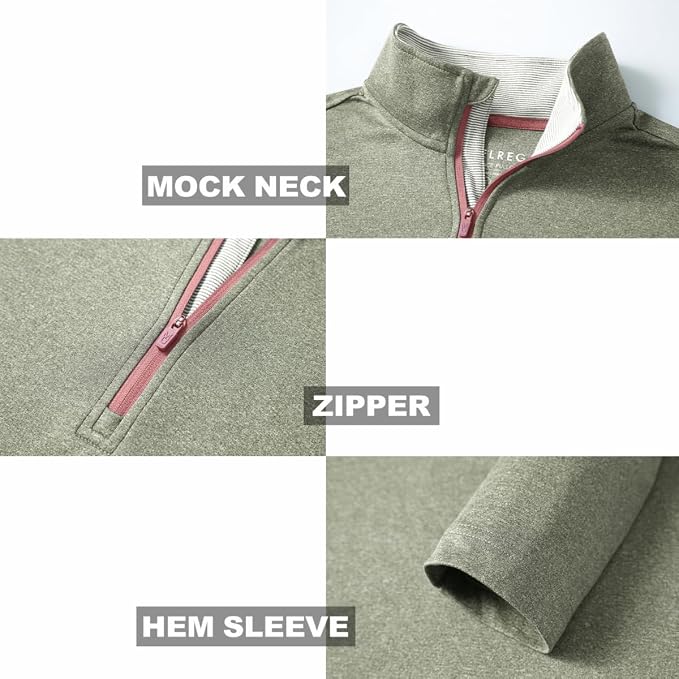 M MAELREG Quarter Zip Golf Pullover Men Dry Fit Long Sleeve Performance Wicking - Image 4