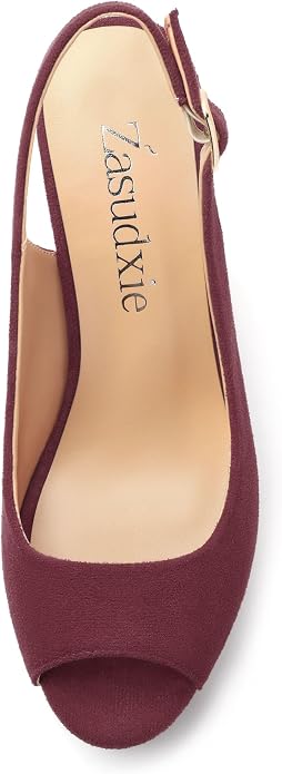 Womens Wedge Platform Sandals Peep Open Toe Slingback Buckle High Heel Dress - Image 3