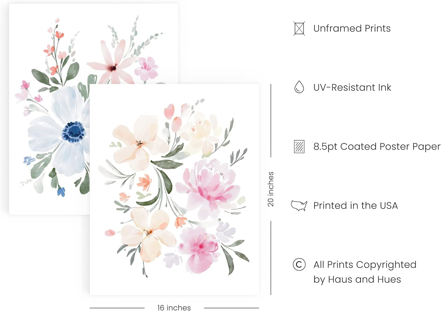 HAUS AND HUES Bouquet Set Art Print Set of 4 16x20