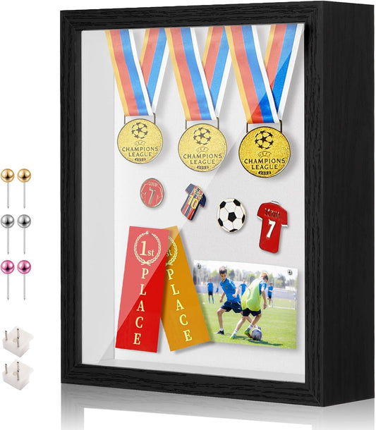 11x14 Shadow Box Display Case Picture Frame with Soft Linen Back, Large Deep Black Shadow Box 11x14 for Flowers Medal Display Case Jersey pet Graduation Memorabilia Baby Ltems Crafts Photos