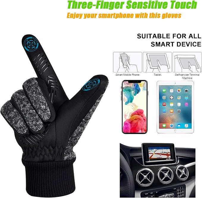 MOREOK Winter Gloves for Men/Women -10°F 3M Thinsulate Warm Touch Screen Snow - Image 4