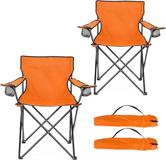 HaSteeL Camping Chair for Adults, Folding Beach Chair Set of 2, Large Foldable by HaSteeL