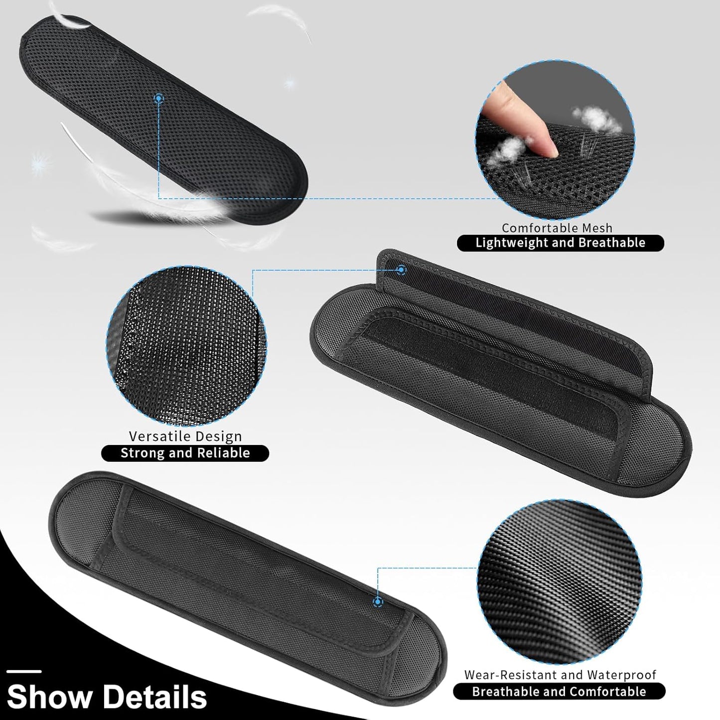 2 Pack Universal Shoulder Strap Pad, Breathable Backpack Pad for Shoulder Bags, Cushion Pads, Guitar Pads, Comfortable Replacement Shoulder Pads Help Relieve Shoulder Pain