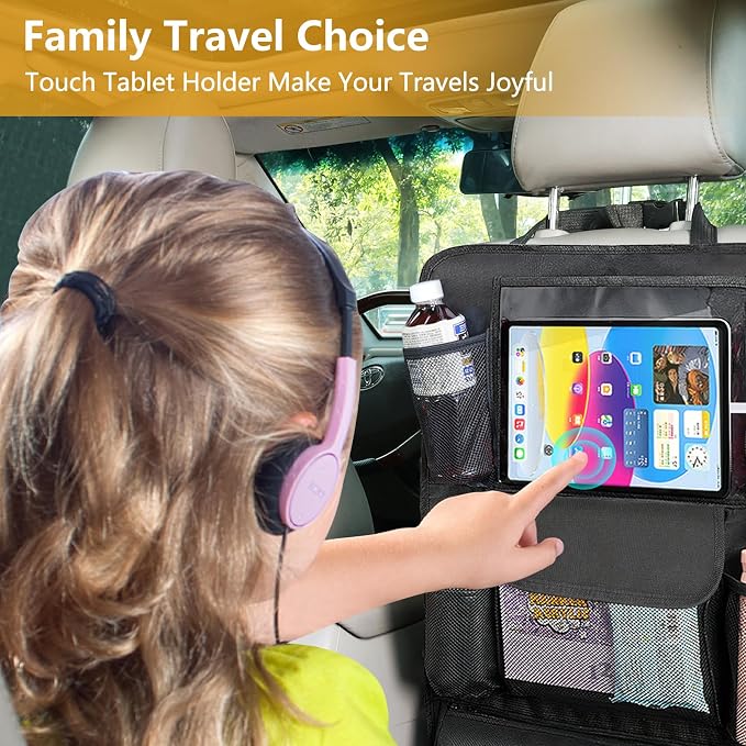 Car Seat Organizer with 13 in Tablet Holder, Waterproof Back Seat Protector - Image 7