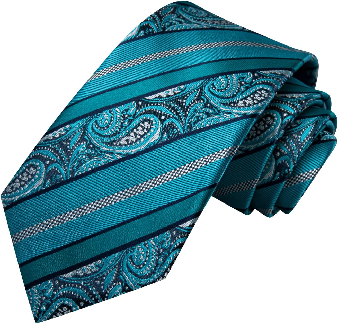 Hi-Tie Men 63inches Tie Set Extra Long Necktie Paisley Tie Pocket Suqare Cufflinks Big and Tall Men Tie