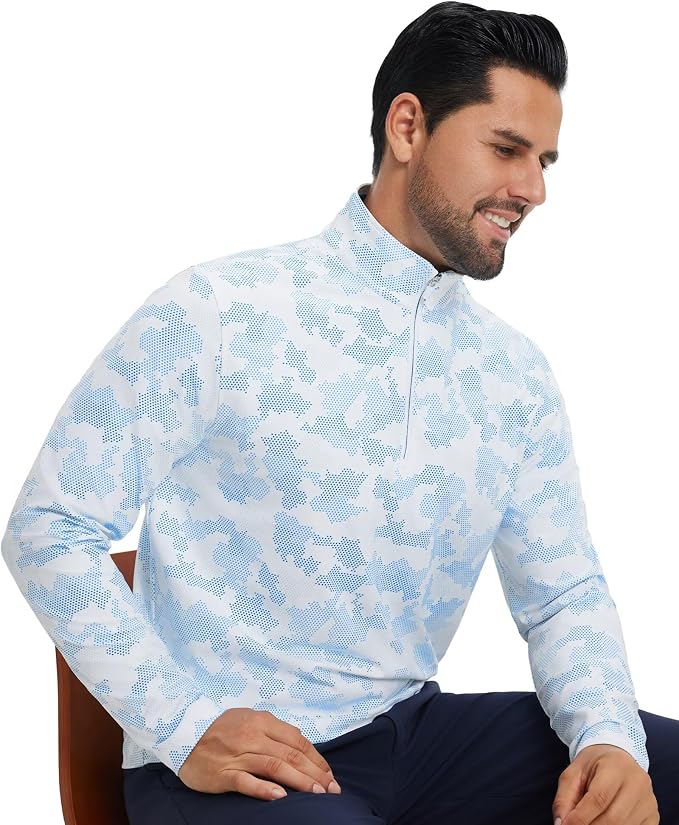 M MAELREG Quarter Zip Golf Pullover Men Dry Fit Long Sleeve Performance Wicking - Image 6