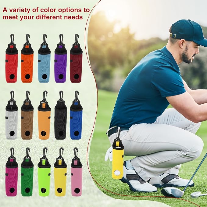 uxcell Golf Ball Carry Bag, Waist-Mounted Storage Bag Neoprene Golf Tee Holder - Image 7