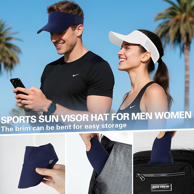 HH HOFNEN Sports Sun Visor Cooling Lightweight Stretchy Packable Running Golf - Image 5