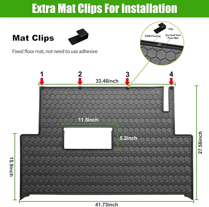 Club Car Precedent Golf Cart Full Coverage Floor Liner Mat, Fits Club Car - Image 5
