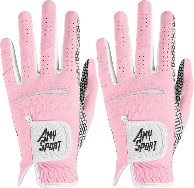 Amy Sport Golf Gloves Women's Upgrade Rain Grip Left Hand Weathersof Value 2 by AmySport