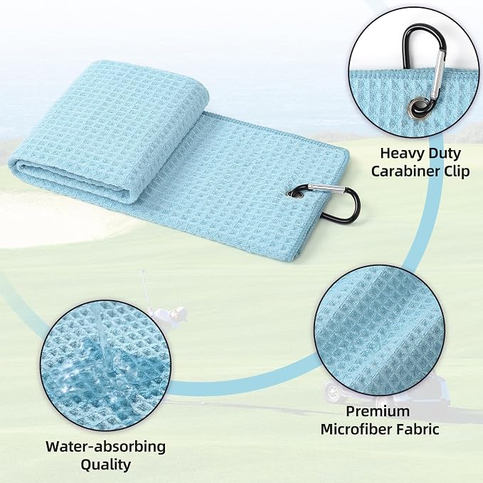Mile High Life Premium Waffle-Weave Golf Towel | 16" X 24" | Extra Absorbent & - Image 2