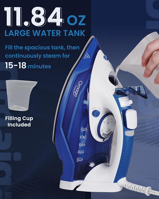 Steam Iron for Clothes, 1500W Clothes Iron - Image 8
