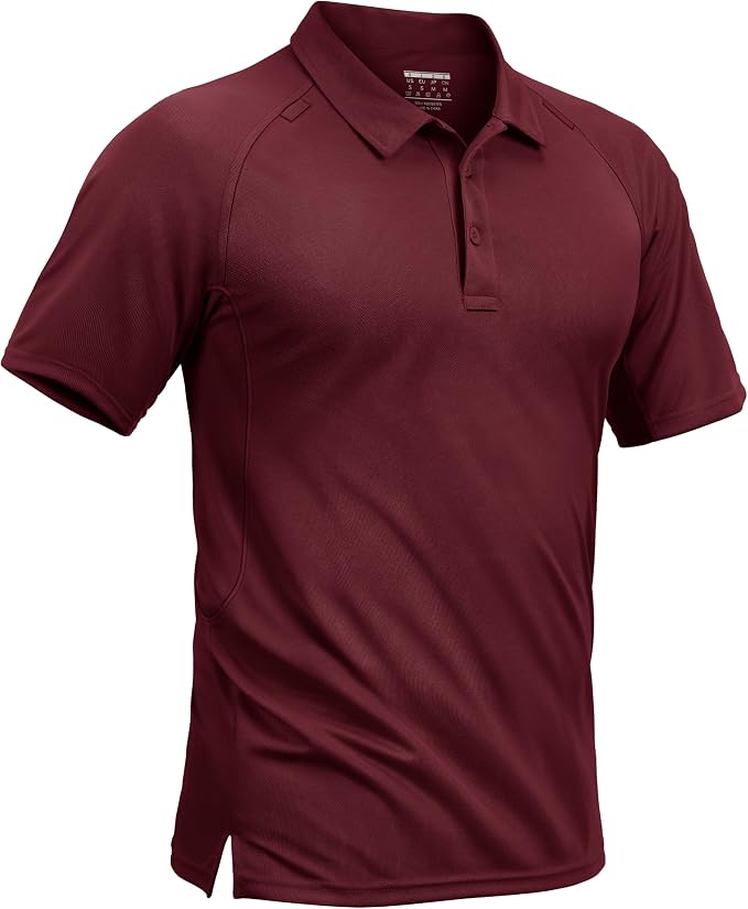 TACVASEN Men's Polo Shirts Short Sleeve Golf Polos Dry Fit UPF 50+ Performance by TACVASEN