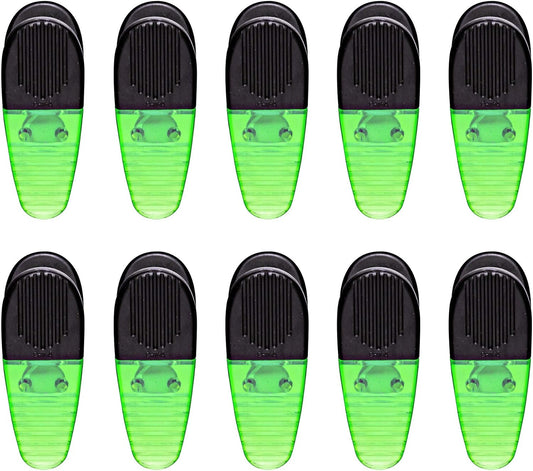 10 Magnetic Memo Holders Set - Large Clip, Plastic - TGreen