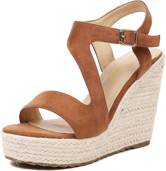 Women's Wedge Sandals, Espadrille Platform Summer Sandals, Wedge Ankle Strap by Sopends