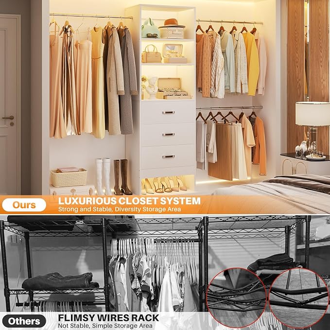 Homieasy 96 Inches Closet Organizer System, 8FT Customizable Walk In Closet - Image 7