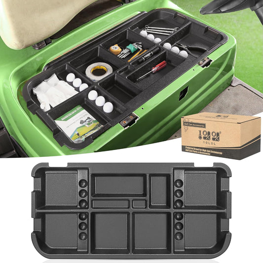 10L0L Golf Cart Under Seat Storage Tray Fits EZGO TXT, RXV, Club Car DS, Club Car Precedent, Yamaha G29, Electric Vehicle with Original Trojan Battery Underseat Organizer Container Holder Plate