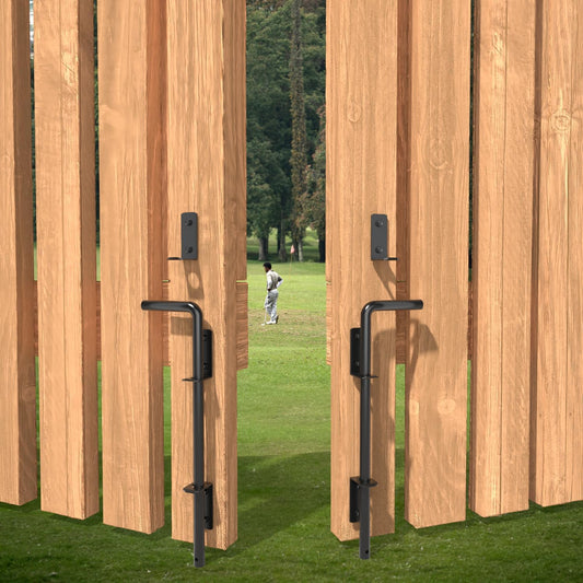 18" Cane Bolts for Gates Ground Gate Latch for Wooden Metal Gates, Gate Stopper Hardware - Heavy Duty Drop Rod, Safe and Secure, Corrosion Resistant (2 Pack)