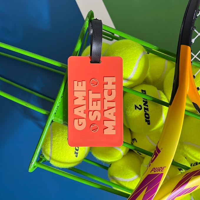Tennis Bag Tag – Game Set Match Orange, Silicone Luggage Tag - Image 4
