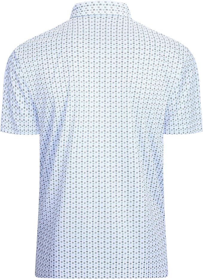 Alex Vando Mens Golf Shirt Moisture Wicking Classic Print Golf Shirts - Image 2
