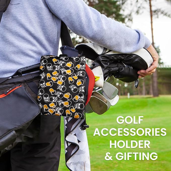 Golf Bag Accessories Valuables Pouch Bags Multi Pocket Zipper Hook - Image 7