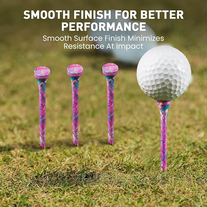 FINGER TEN Golf Tees Stylish Bamboo Wooden Coloured Painted Value 100 Pack - Image 5