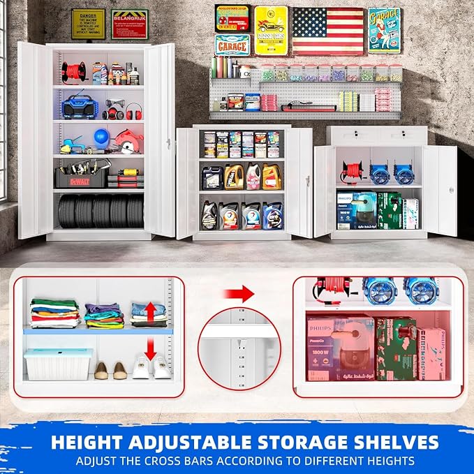 INTERGREAT Metal Garage Storage Cabinet, Small Steel Cabinet - Image 6