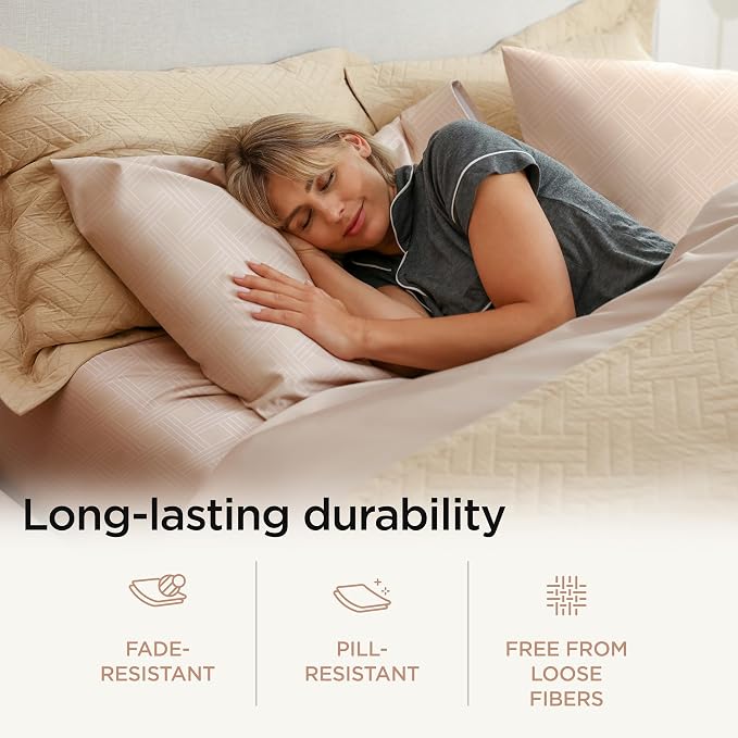 Threadmill Twin Sheets for Twin Mattress | 800 Thread Count Jacquard Celine - Image 4