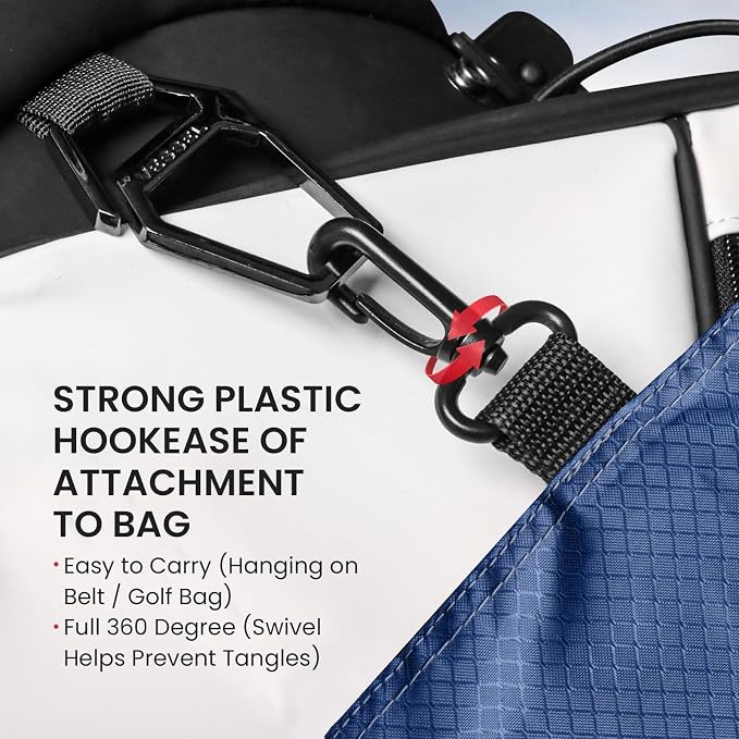 Golf Bag Accessories Valuables Pouch Bags Multi Pocket Zipper Hook - Image 5
