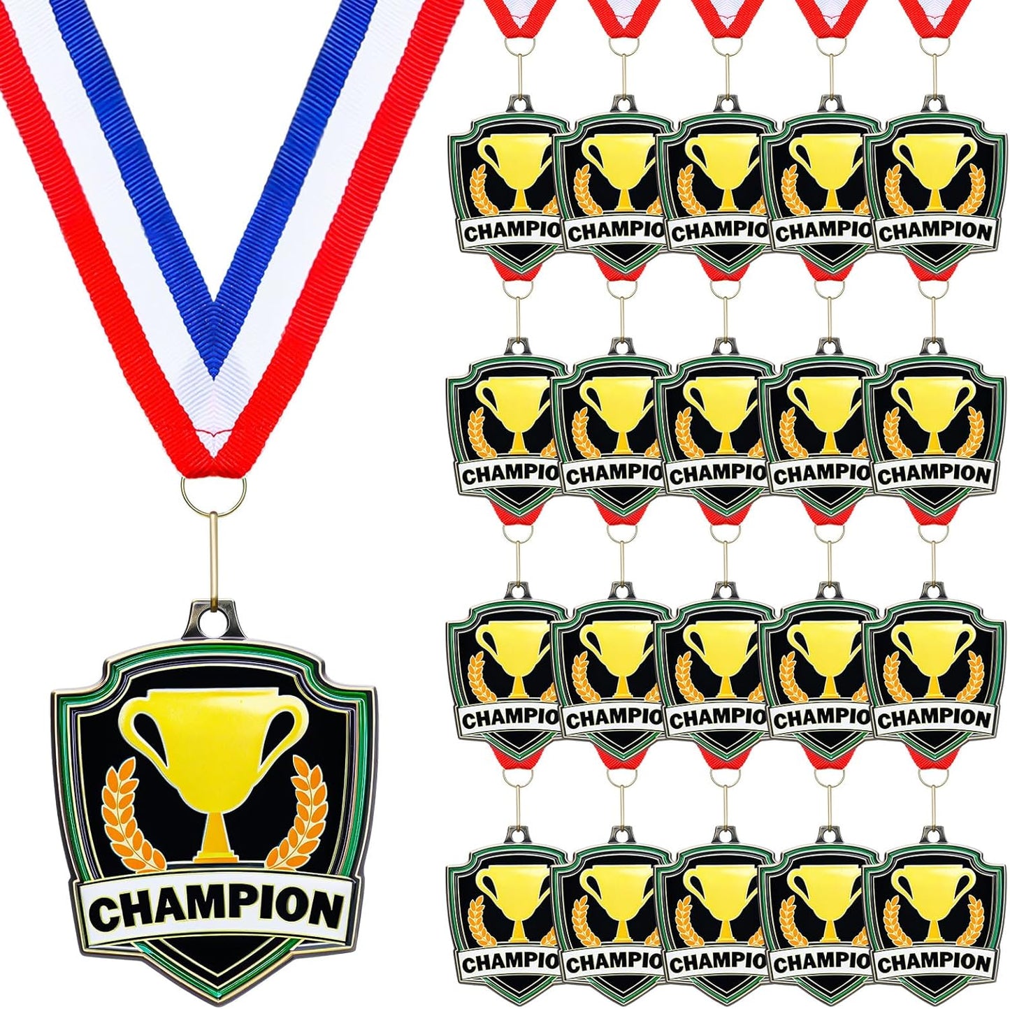 10/20 /30/40 Pcs Award Medals Bulk Sports Medals with Neck Ribbons 2.4 Inch Winner Award Trophy Prize Gift for Sports Themed Party Favors Tournaments School Match