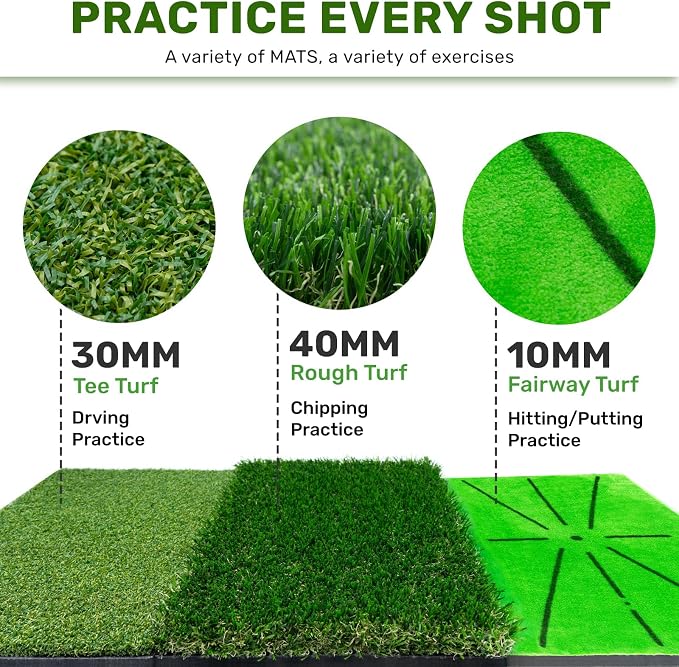 Golf Hitting Mat with Instant Swing Path Feedback & 3 Replaceable Golf Practice - Image 3