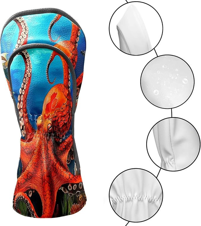 Golf Driver Head Covers Fairway Wood Headcovers, Premium Leather Golf Club - Image 4