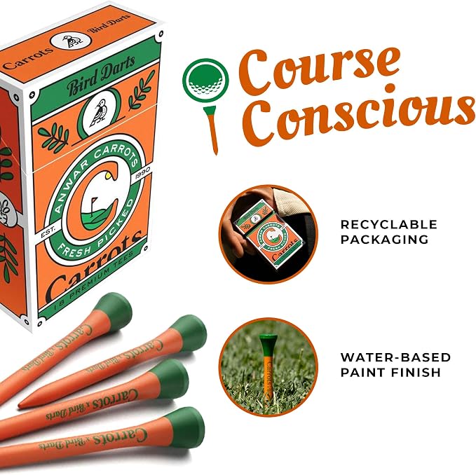 x Carrots by Anwar Carrots Limited Edition Premium Bamboo Wood Golf Tees - Image 5