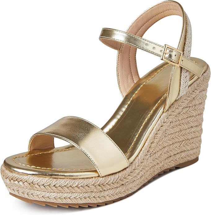 mikarka Women's Espadrille Wedge Sandals: Ankle Strap Platform Open Toe Wedges by mikarka