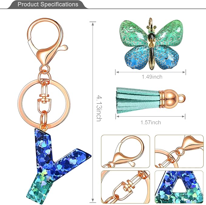 JINGUAZI Initial letter Keychains - Image 2