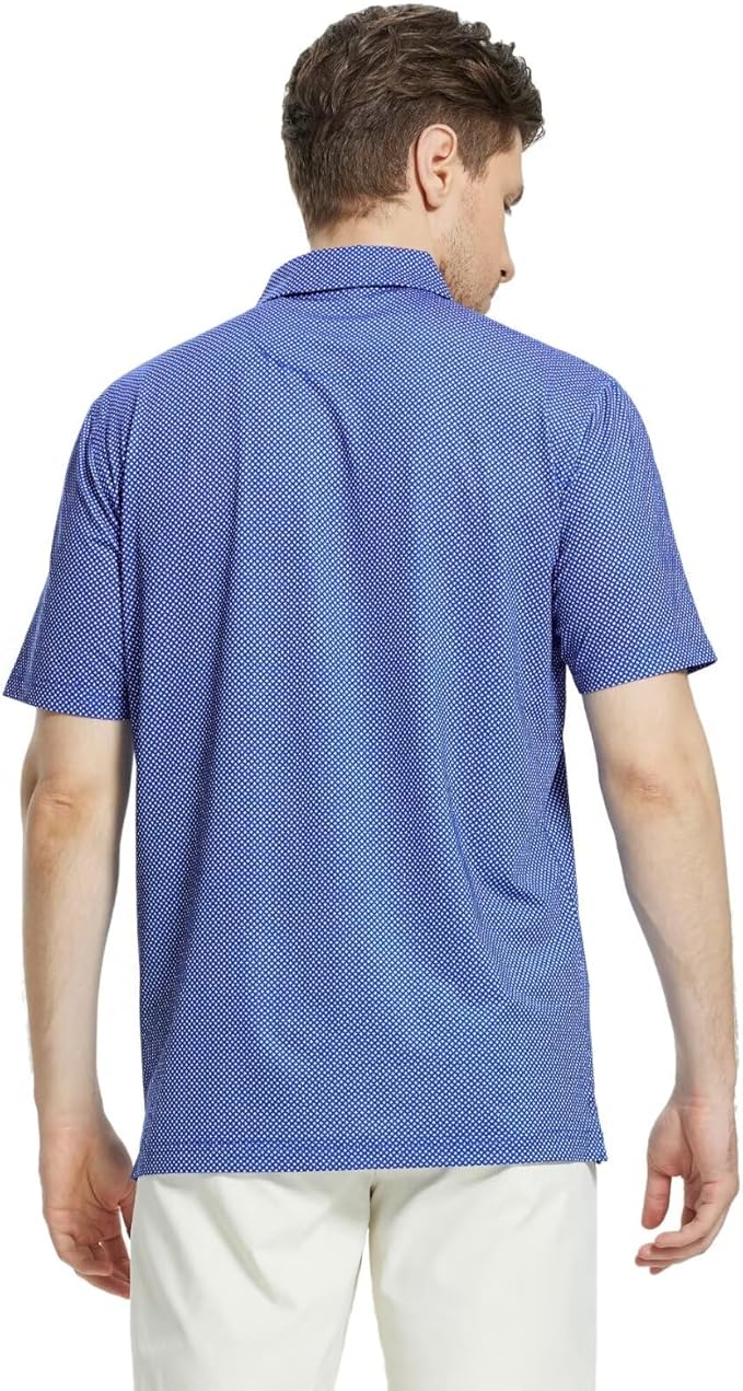 M MAELREG Mens Golf Shirt Short Sleeve Dry Fit Print Moisture Wicking - Image 4