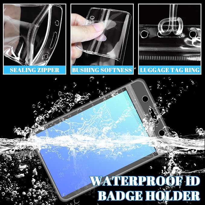 200-Piece Set of Clear Plastic Luggage and Badge Tag Holders, Perfect Office - Image 3