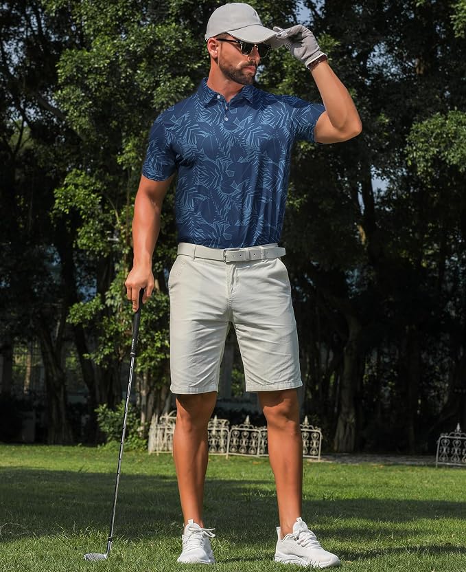 zeetoo Men's Polo Shirts Hawaiian Golf Polos Shirts Short Sleeve Performance - Image 4