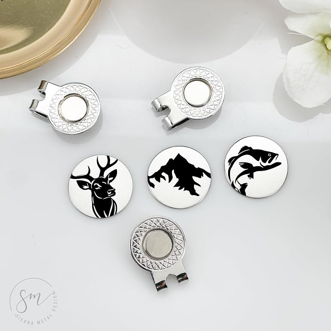 Sportsman Golf Ball Markers Set of 3 –Mountains, Deer-Golf Ball Markers Hunting - Image 3